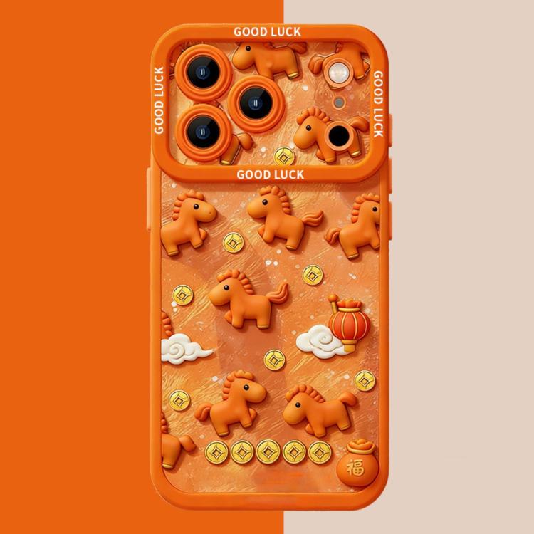 Year Of The Horse 3D Horse Liquid Silicone Full Coverage Shockproof Phone Case, For iPhone 17 Pro Max, For iPhone 17 Pro, For iPhone 17, For iPhone Air, For iPhone 16 Pro Max, For iPhone 16 Pro, For iPhone 15 Pro Max, For iPhone 15 Pro, For iPhone 15  ...