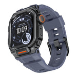 Bracelete de relógio integrada em silicone com capa vibrante de liga de zinco, para Apple Watch Series 11 / 10 46mm