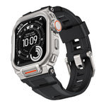 Bracelete de relógio integrada em silicone com capa vibrante de liga de zinco, para Apple Watch Series 11 / 10 46mm