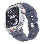 Bracelete de relógio integrada em silicone com capa vibrante de liga de zinco, para Apple Watch Series 11 / 10 46mm