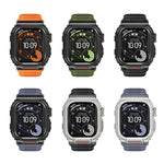 Bracelete de relógio integrada em silicone com capa vibrante de liga de zinco, para Apple Watch Series 11 / 10 46mm