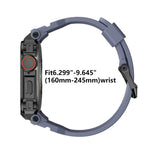 Bracelete de relógio integrada em silicone com capa vibrante de liga de zinco, para Apple Watch Series 11 / 10 46mm