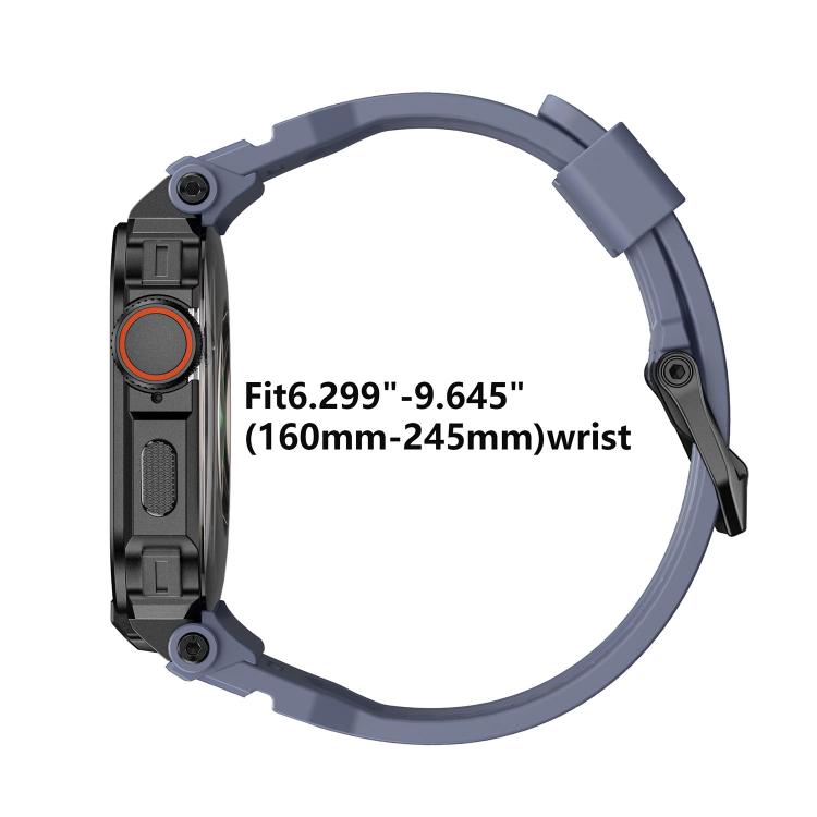 Bracelete de relógio integrada em silicone com capa vibrante de liga de zinco, para Apple Watch Series 11 / 10 46mm