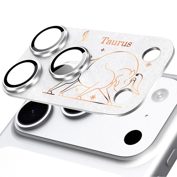 Para iPhone 17 Pro Max Doze Constelações Armadura Filme Integrado de Metal Fosco de Cobertura Total para Lente da Câmara, Carneiro, Virgem, Touro, Caranguejo, Capricórnio, Sagitário, Leão, Peixes, Gémeos, Aquário, Balança, Escorpião