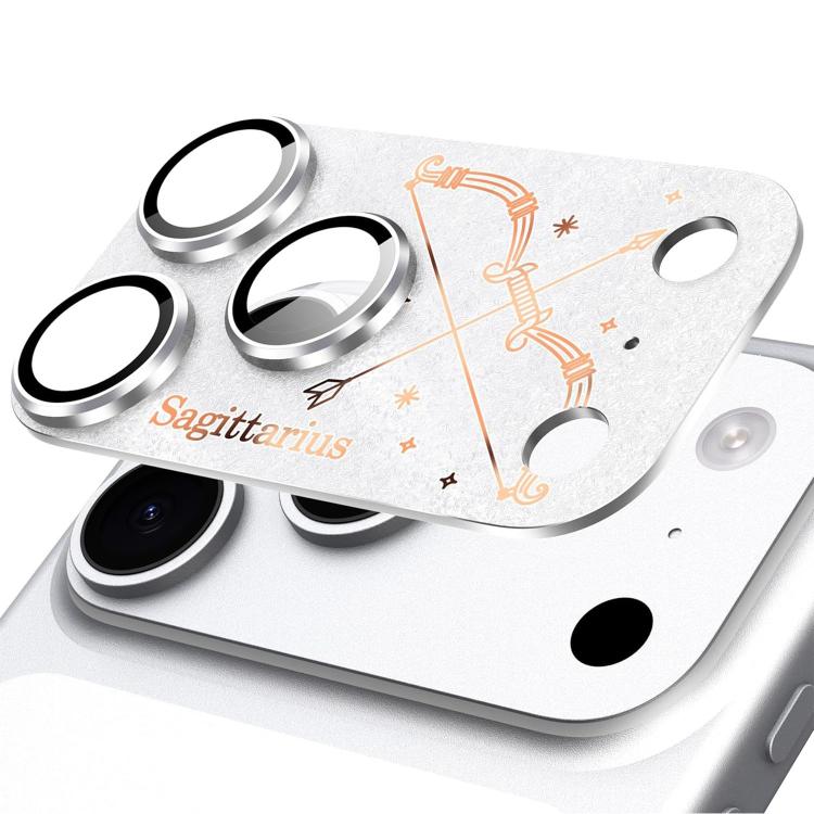 Para iPhone 17 Pro Max Doze Constelações Armadura Filme Integrado de Metal Fosco de Cobertura Total para Lente da Câmara, Carneiro, Virgem, Touro, Caranguejo, Capricórnio, Sagitário, Leão, Peixes, Gémeos, Aquário, Balança, Escorpião