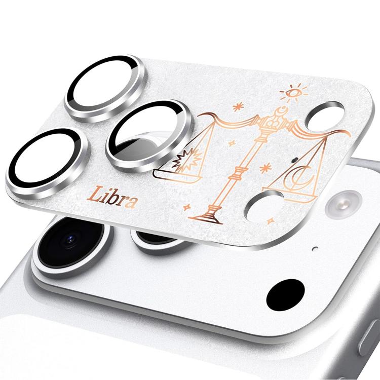 Para iPhone 17 Pro Max Doze Constelações Armadura Filme Integrado de Metal Fosco de Cobertura Total para Lente da Câmara, Carneiro, Virgem, Touro, Caranguejo, Capricórnio, Sagitário, Leão, Peixes, Gémeos, Aquário, Balança, Escorpião