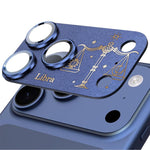 Para iPhone 17 Pro Max Doze Constelações Armadura Filme Integrado de Metal Fosco de Cobertura Total para Lente da Câmara, Carneiro, Virgem, Touro, Caranguejo, Capricórnio, Sagitário, Leão, Peixes, Gémeos, Aquário, Balança, Escorpião
