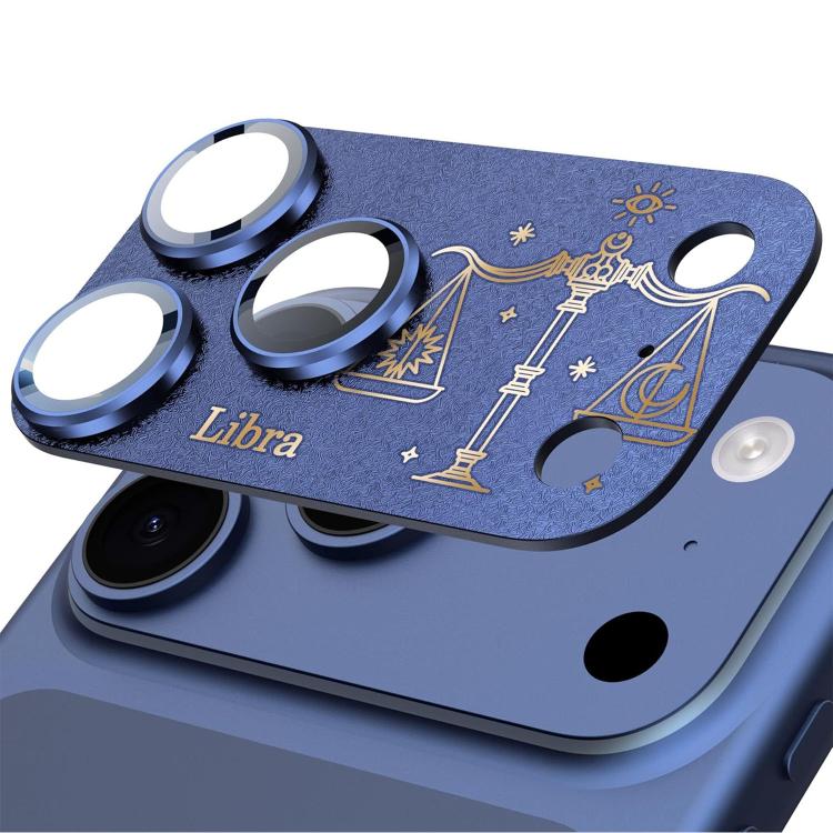 Para iPhone 17 Pro Max Doze Constelações Armadura Filme Integrado de Metal Fosco de Cobertura Total para Lente da Câmara, Carneiro, Virgem, Touro, Caranguejo, Capricórnio, Sagitário, Leão, Peixes, Gémeos, Aquário, Balança, Escorpião