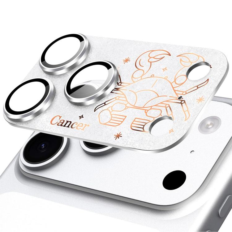 Para iPhone 17 Pro Doze Constelações Armadura Filme Integrado de Metal Fosco de Cobertura Total para Lente da Câmara, Escorpião, Balança, Aquário, Gémeos, Peixes, Leão, Sagitário, Capricórnio, Caranguejo, Touro, Virgem, Carneiro