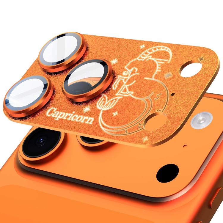 Para iPhone 17 Pro Doze Constelações Armadura Filme Integrado de Metal Fosco de Cobertura Total para Lente da Câmara, Escorpião, Balança, Aquário, Gémeos, Peixes, Leão, Sagitário, Capricórnio, Caranguejo, Touro, Virgem, Carneiro