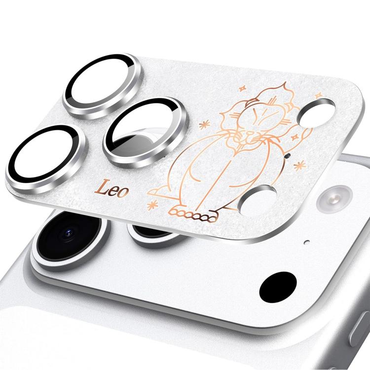 Para iPhone 17 Pro Doze Constelações Armadura Filme Integrado de Metal Fosco de Cobertura Total para Lente da Câmara, Escorpião, Balança, Aquário, Gémeos, Peixes, Leão, Sagitário, Capricórnio, Caranguejo, Touro, Virgem, Carneiro