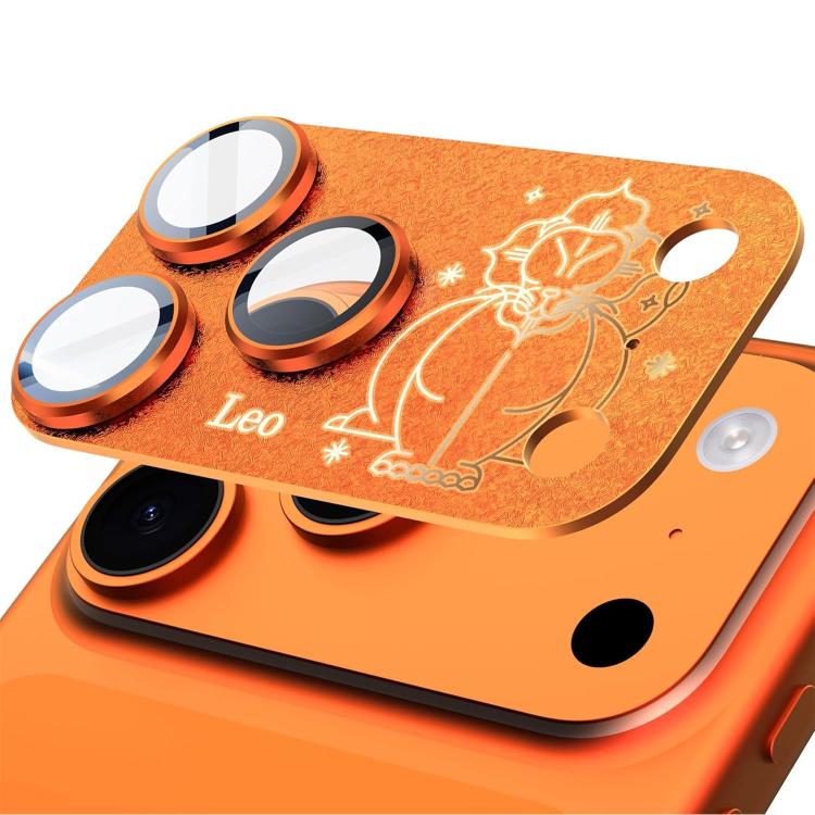 Para iPhone 17 Pro Doze Constelações Armadura Filme Integrado de Metal Fosco de Cobertura Total para Lente da Câmara, Escorpião, Balança, Aquário, Gémeos, Peixes, Leão, Sagitário, Capricórnio, Caranguejo, Touro, Virgem, Carneiro