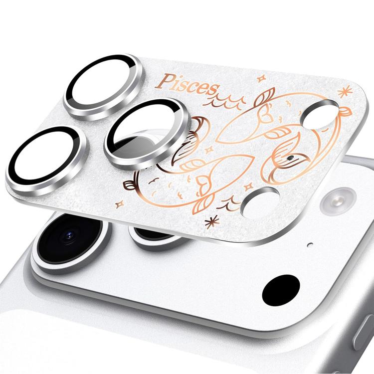 Para iPhone 17 Pro Doze Constelações Armadura Filme Integrado de Metal Fosco de Cobertura Total para Lente da Câmara, Escorpião, Balança, Aquário, Gémeos, Peixes, Leão, Sagitário, Capricórnio, Caranguejo, Touro, Virgem, Carneiro