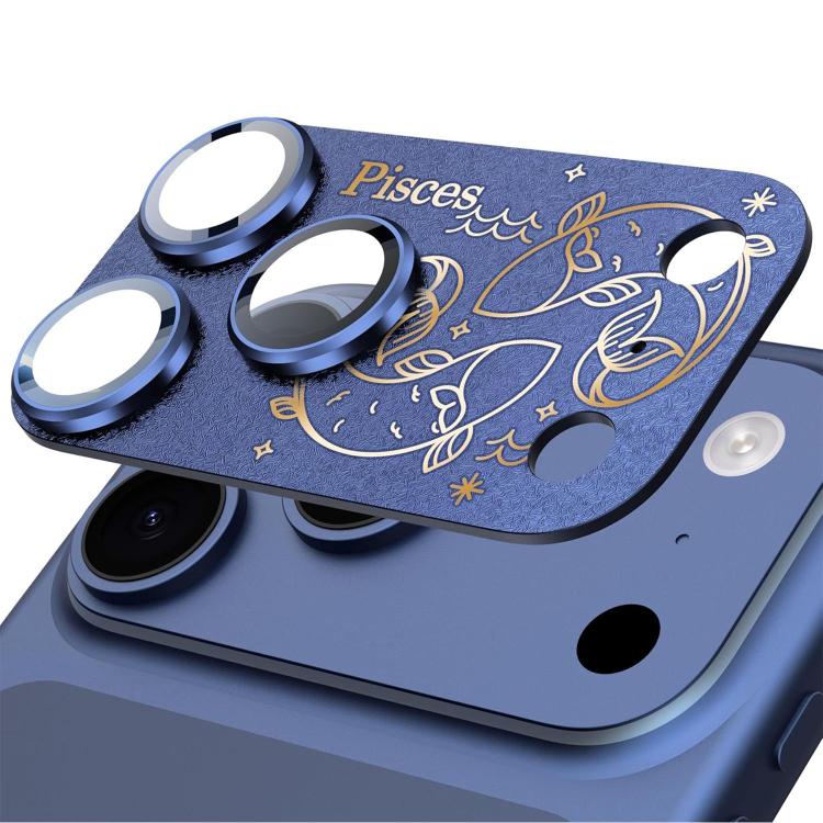 Para iPhone 17 Pro Doze Constelações Armadura Filme Integrado de Metal Fosco de Cobertura Total para Lente da Câmara, Escorpião, Balança, Aquário, Gémeos, Peixes, Leão, Sagitário, Capricórnio, Caranguejo, Touro, Virgem, Carneiro