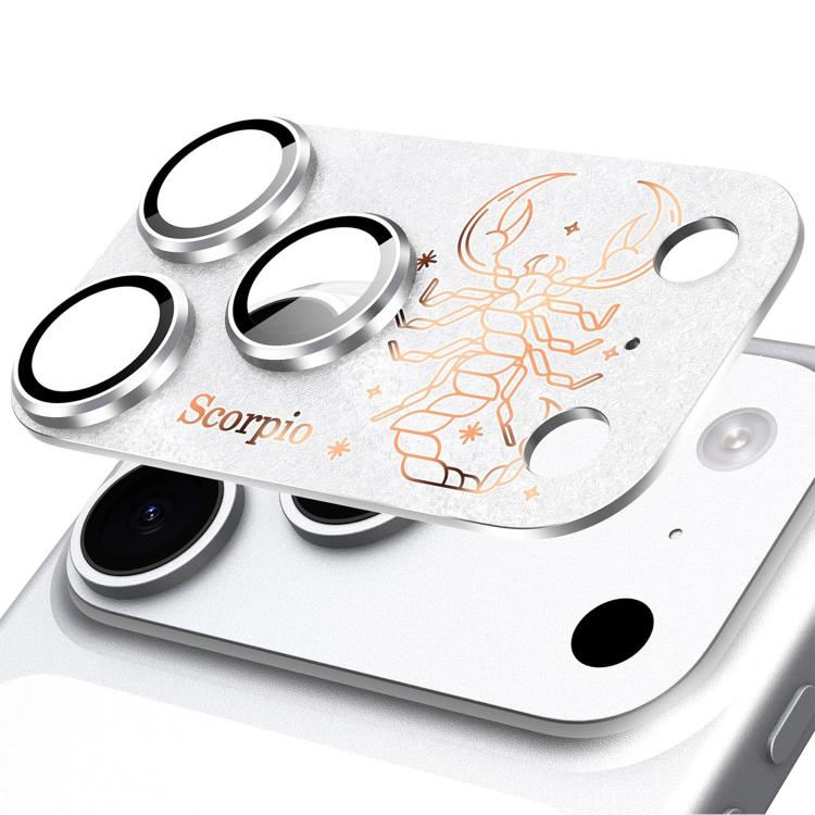 Para iPhone 17 Pro Doze Constelações Armadura Filme Integrado de Metal Fosco de Cobertura Total para Lente da Câmara, Escorpião, Balança, Aquário, Gémeos, Peixes, Leão, Sagitário, Capricórnio, Caranguejo, Touro, Virgem, Carneiro