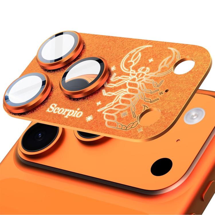 Para iPhone 17 Pro Doze Constelações Armadura Filme Integrado de Metal Fosco de Cobertura Total para Lente da Câmara, Escorpião, Balança, Aquário, Gémeos, Peixes, Leão, Sagitário, Capricórnio, Caranguejo, Touro, Virgem, Carneiro