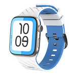 Bracelete de relógio diagonal bicolor em silicone, para Apple Watch 46mm / 49mm / 45mm / 44mm