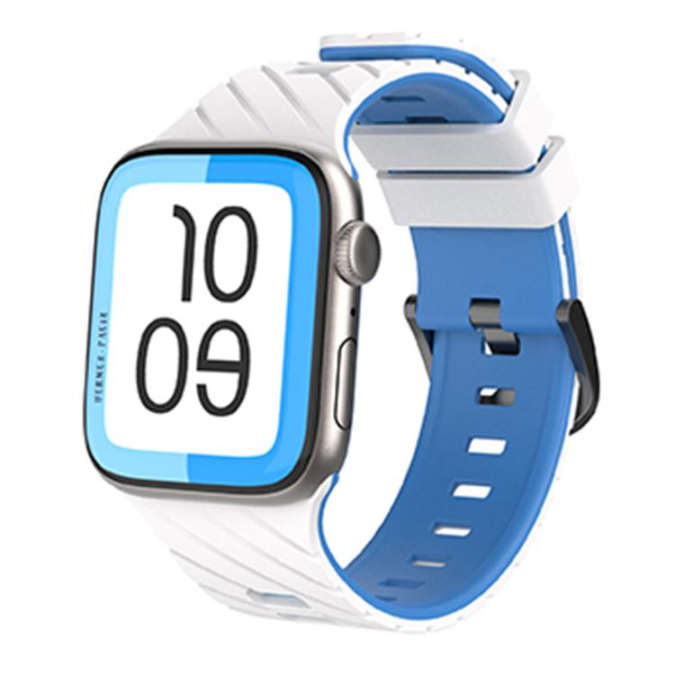 Bracelete de relógio diagonal bicolor em silicone, para Apple Watch 46mm / 49mm / 45mm / 44mm