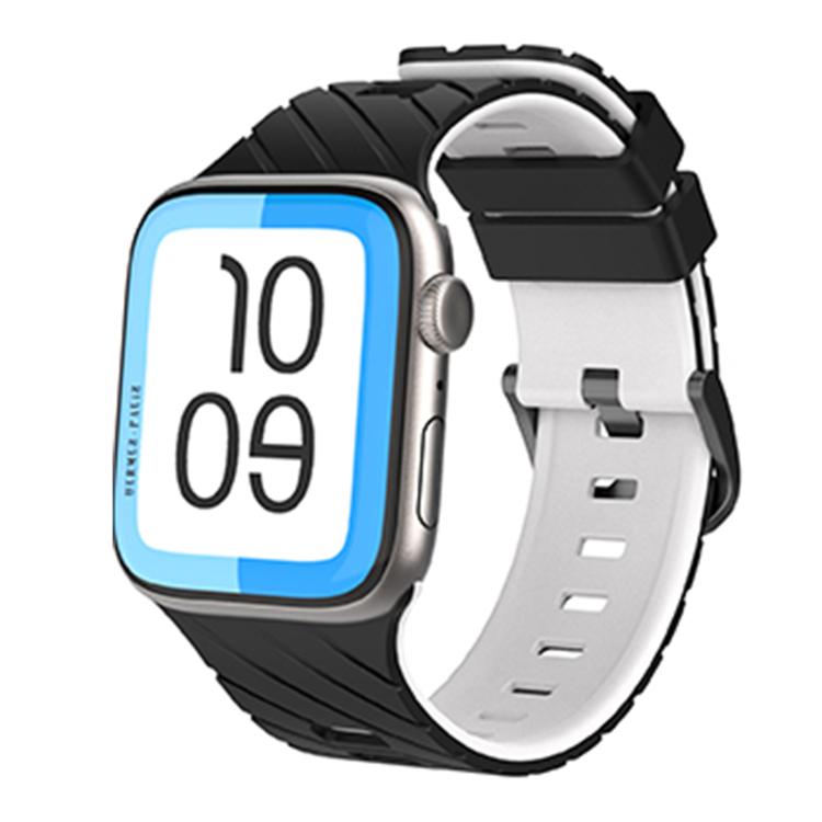 Bracelete de relógio diagonal bicolor em silicone, para Apple Watch 46mm / 49mm / 45mm / 44mm