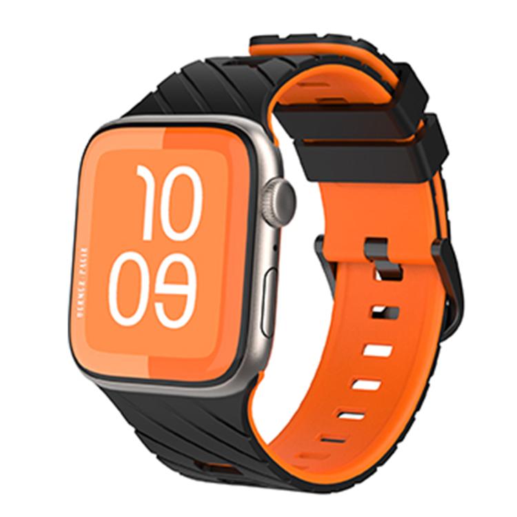 Bracelete de relógio diagonal bicolor em silicone, para Apple Watch 46mm / 49mm / 45mm / 44mm