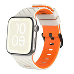 Bracelete de relógio diagonal bicolor em silicone, para Apple Watch 46mm / 49mm / 45mm / 44mm