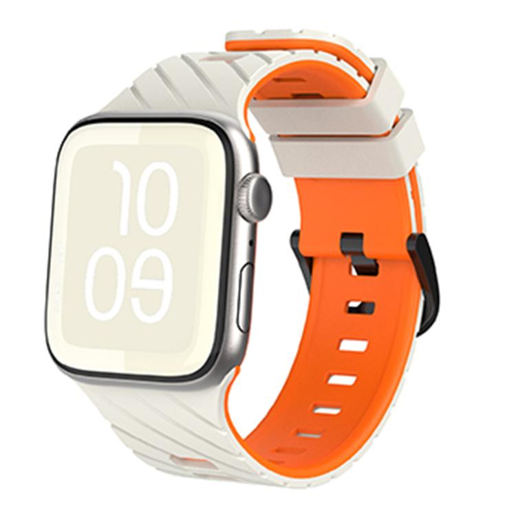 Bracelete de relógio diagonal bicolor em silicone, para Apple Watch 46mm / 49mm / 45mm / 44mm
