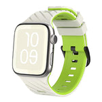 Bracelete de relógio diagonal bicolor em silicone, para Apple Watch 46mm / 49mm / 45mm / 44mm