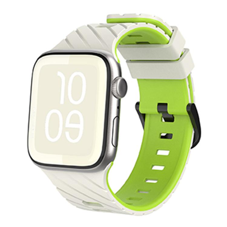 Bracelete de relógio diagonal bicolor em silicone, para Apple Watch 46mm / 49mm / 45mm / 44mm