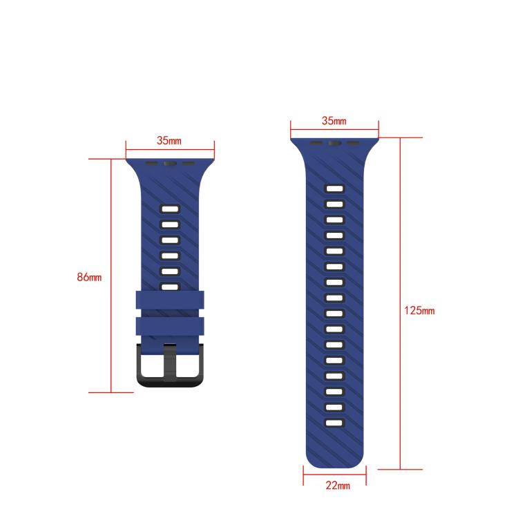 Bracelete de relógio diagonal bicolor em silicone, para Apple Watch 46mm / 49mm / 45mm / 44mm