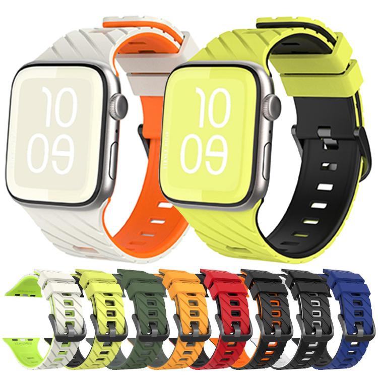 Bracelete de relógio diagonal bicolor em silicone, para Apple Watch 46mm / 49mm / 45mm / 44mm