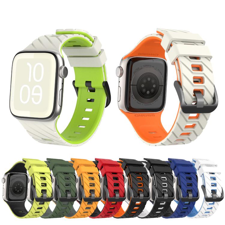 Bracelete de relógio diagonal bicolor em silicone, para Apple Watch 46mm / 49mm / 45mm / 44mm