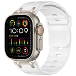 Correia de relógio em silicone de cor sólida estilo degrau personalizada, para Apple Watch 49mm / 46mm / 45mm / 44mm