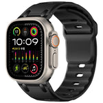 Correia de relógio em silicone de cor sólida estilo degrau personalizada, para Apple Watch 49mm / 46mm / 45mm / 44mm
