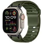 Correia de relógio em silicone de cor sólida estilo degrau personalizada, para Apple Watch 49mm / 46mm / 45mm / 44mm