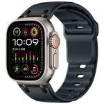 Correia de relógio em silicone de cor sólida estilo degrau personalizada, para Apple Watch 49mm / 46mm / 45mm / 44mm
