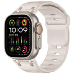 Correia de relógio em silicone de cor sólida estilo degrau personalizada, para Apple Watch 49mm / 46mm / 45mm / 44mm