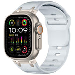 Correia de relógio em silicone de cor sólida estilo degrau personalizada, para Apple Watch 49mm / 46mm / 45mm / 44mm