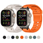Correia de relógio em silicone de cor sólida estilo degrau personalizada, para Apple Watch 49mm / 46mm / 45mm / 44mm