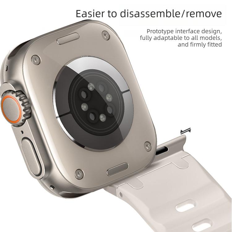 Correia de relógio em silicone de cor sólida estilo degrau personalizada, para Apple Watch 49mm / 46mm / 45mm / 44mm