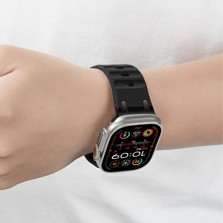 Correia de relógio em silicone de cor sólida estilo degrau personalizada, para Apple Watch 49mm / 46mm / 45mm / 44mm