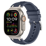 Correia de relógio em silicone com armadura de tripla camada, para Apple Watch 49mm / 46mm / 45mm / 44mm, para Apple Watch 42mm / 41mm / 40mm / 38mm