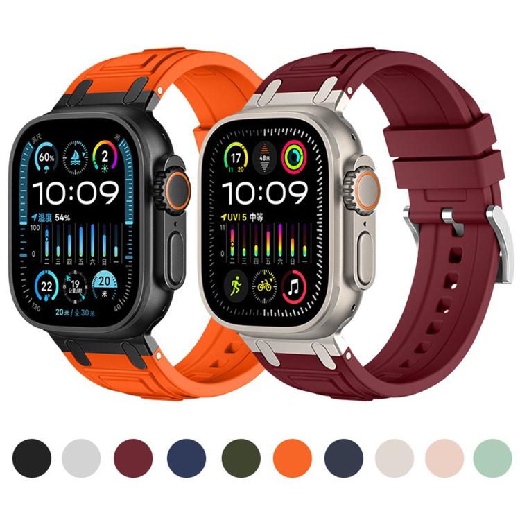 Correia de relógio em silicone com armadura de tripla camada, para Apple Watch 49mm / 46mm / 45mm / 44mm, para Apple Watch 42mm / 41mm / 40mm / 38mm