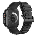 Bracelete de relógio em silicone com textura reforçada em forma de I, para Apple Watch 49mm / 46mm / 45mm / 44mm, para Apple Watch 42mm / 41mm / 40mm / 38mm