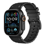 Bracelete de relógio em silicone com textura reforçada em forma de I, para Apple Watch 49mm / 46mm / 45mm / 44mm, para Apple Watch 42mm / 41mm / 40mm / 38mm