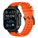 Bracelete de relógio em silicone com textura reforçada em forma de I, para Apple Watch 49mm / 46mm / 45mm / 44mm, para Apple Watch 42mm / 41mm / 40mm / 38mm