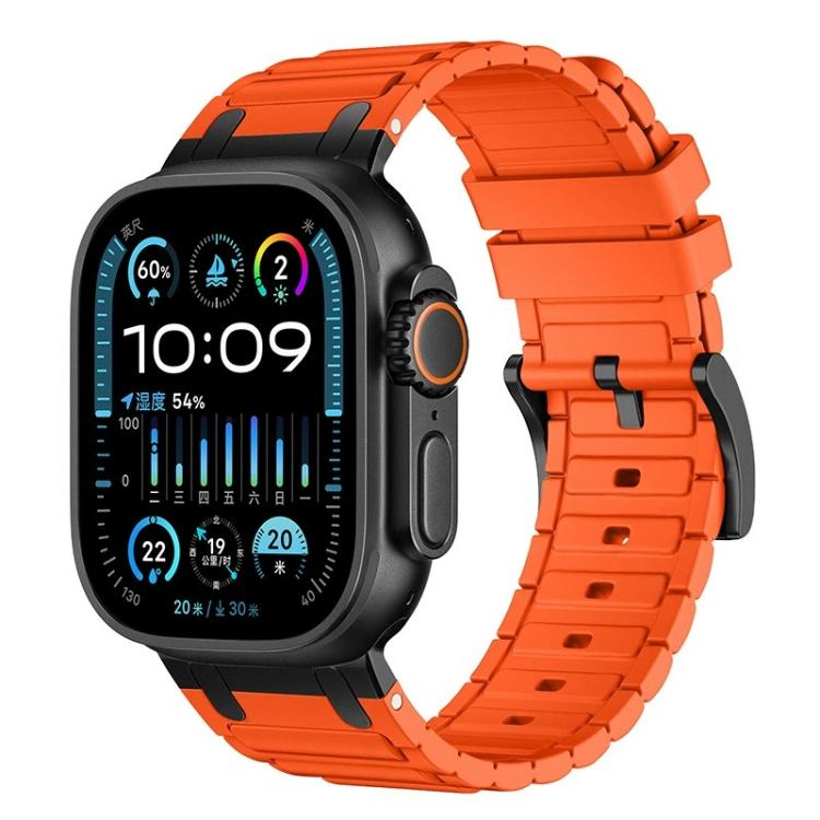 Bracelete de relógio em silicone com textura reforçada em forma de I, para Apple Watch 49mm / 46mm / 45mm / 44mm, para Apple Watch 42mm / 41mm / 40mm / 38mm