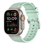 Bracelete de relógio em silicone com textura reforçada em forma de I, para Apple Watch 49mm / 46mm / 45mm / 44mm, para Apple Watch 42mm / 41mm / 40mm / 38mm