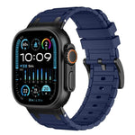 Bracelete de relógio em silicone com textura reforçada em forma de I, para Apple Watch 49mm / 46mm / 45mm / 44mm, para Apple Watch 42mm / 41mm / 40mm / 38mm