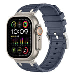 Bracelete de relógio em silicone com textura reforçada em forma de I, para Apple Watch 49mm / 46mm / 45mm / 44mm, para Apple Watch 42mm / 41mm / 40mm / 38mm