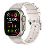 Bracelete de relógio em silicone com textura reforçada em forma de I, para Apple Watch 49mm / 46mm / 45mm / 44mm, para Apple Watch 42mm / 41mm / 40mm / 38mm